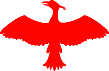 illustration of a red liver bird