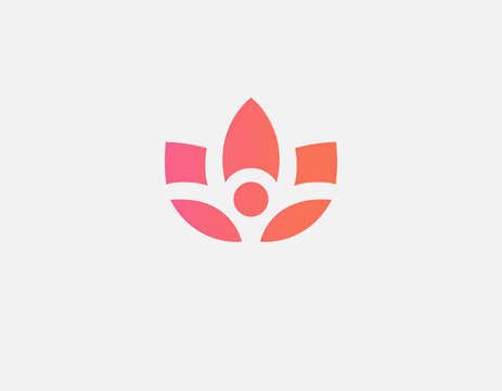 Creative bright geometric lotus logo icon