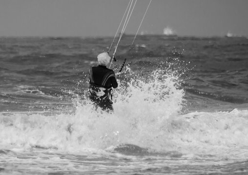 kite surfing in the sea