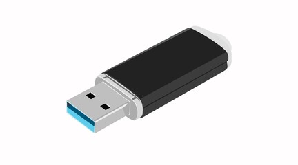 Vector Isolated Illustration of a USB device