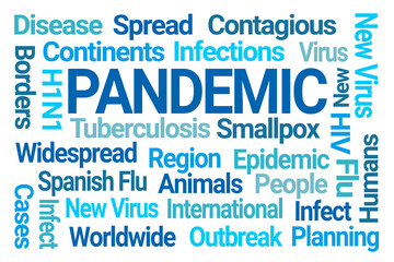 Pandemic Word Cloud on White Background