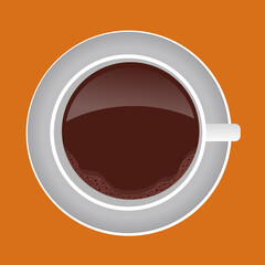 Coffee top orange background.