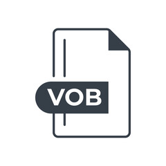 VOB File Format Icon. VOB extension filled icon.