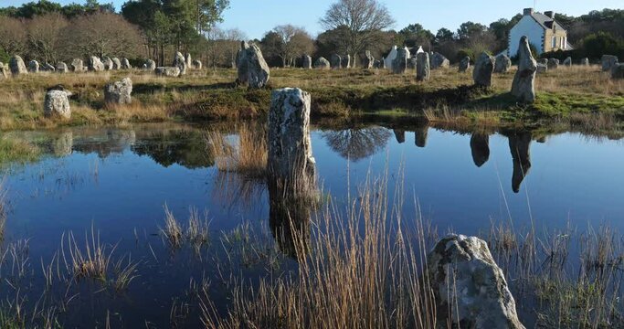 The stone alignments,Carnac, Morbihan, Brittany, France