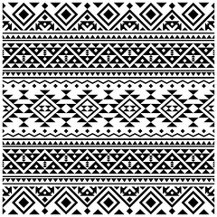 Geometry Ethnic Seamless Pattern texture design vector in black white color