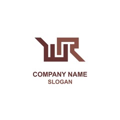 Obraz premium WR or RW initial letter, alphabet abbrevation logo concept.