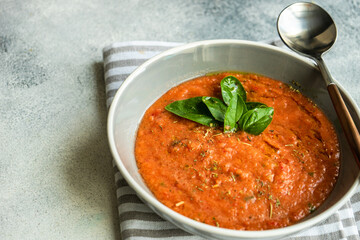 Traditional spanish tomato soup Gazpacho