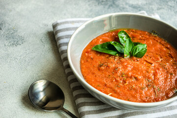 Traditional spanish tomato soup Gazpacho