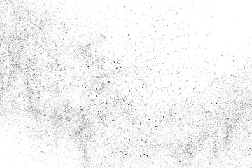 Distressed black texture. Dark grainy texture on white background. Dust overlay textured. Grain noise particles. Rusted white effect. Grunge design elements. Vector illustration, EPS 10.
