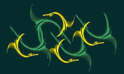 Yellow and green abstract flowers. Contemporary trendy vector illustration. Pattern, Wallpaper