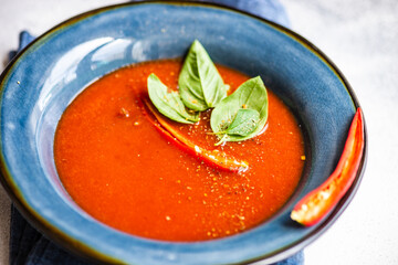 Traditional spanish soup gazpacho