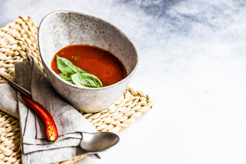Traditional spanish soup gazpacho