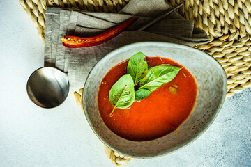 Traditional spanish soup gazpacho