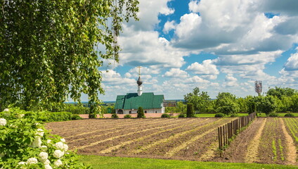 The monastery garden in the Transfiguration Monastery in Murom