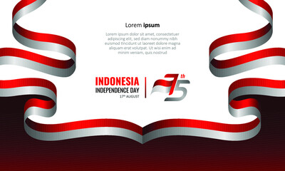 17 August 1945, Happy Indonesia Independent Day. Dynamic indonesian flag banner template. Vector illustration