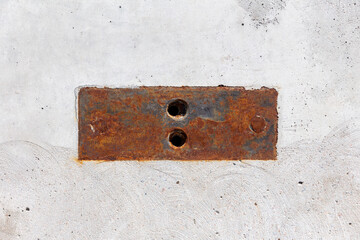 Steel plate  in a concrete wall