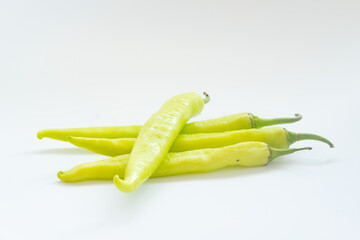 Fresh green sweet peppers (banana peppers)