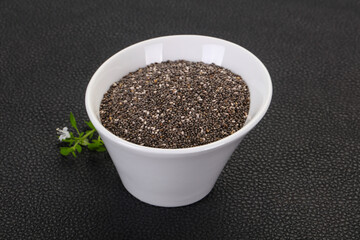 Dietary Chia seeds in the bowl