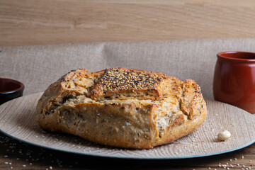 French field bread with cereals