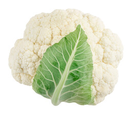 Cauliflower isolated on white background with clipping path
