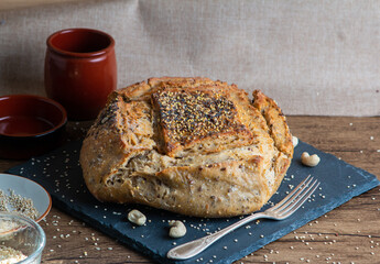 French field bread with cereals