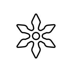 vector illustration icon of Shuriken Blade Outline