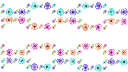かわいい花のパターンイラスト
