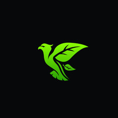 Eagle Leaf Nature Fly Ecology Logo Icon Design Template Element Vector