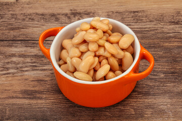 White beans kidney in the bowl