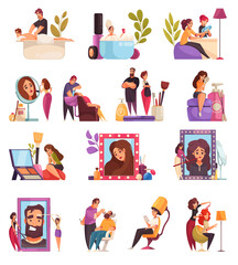 Makeup Stylist Icon Set