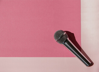 Microphone on a pink background