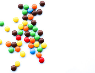 colorful candy on white background
