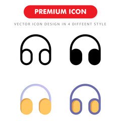 headphone icon pack isolated on white background. for your web site design, logo, app, UI. Vector graphics illustration and editable stroke. EPS 10.