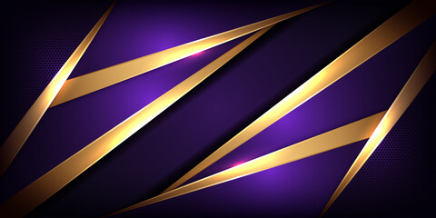 Luxury navy blue and overlap layer textured background combine with glowing golden lines