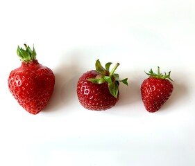 strawberries on a white background