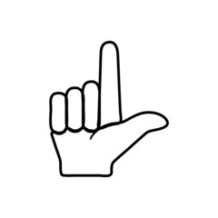vector illustration icon of Finger Outline