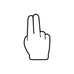vector illustration icon of Finger Outline
