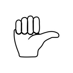 vector illustration icon of Finger Outline