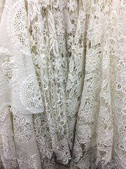 variety of sweet beautiful white lace fabric