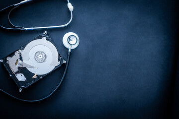 computer hard drive disk repair process with copy space