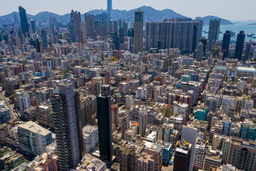 Fototapeta premium Top view of Hong Kong