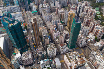 Fototapeta na wymiar Top view of Hong Kong