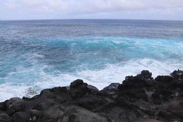 Obraz premium Littoral volcanique de l'île de Pâques