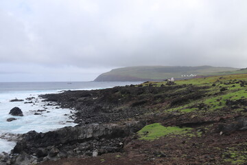 Littoral volcanique de l'île de Pâques