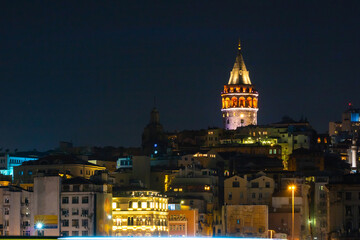 Galata Tower at night