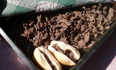 churrasco meat on a tray
