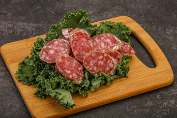Iberian pork Fuet sausage slices