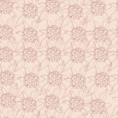 Seamless pattern of abstract flowers in pastel colors. Floral ornament.