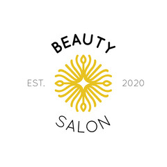Sun logo design template - vector symbol for beauty salons, solarium, cosmetics.