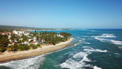 Cabarete beach in the Dominican Republic. Beautiful tropical beach in Central America